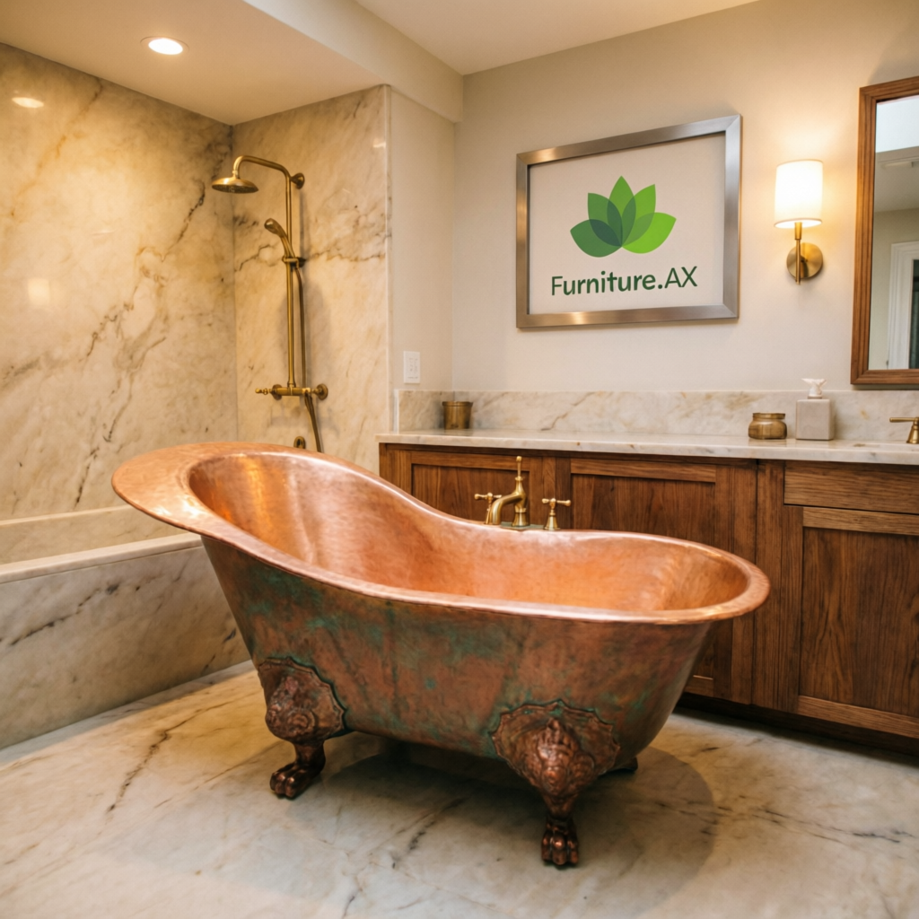 Handcrafted Copper Freestanding Bathtub - Spa Quality