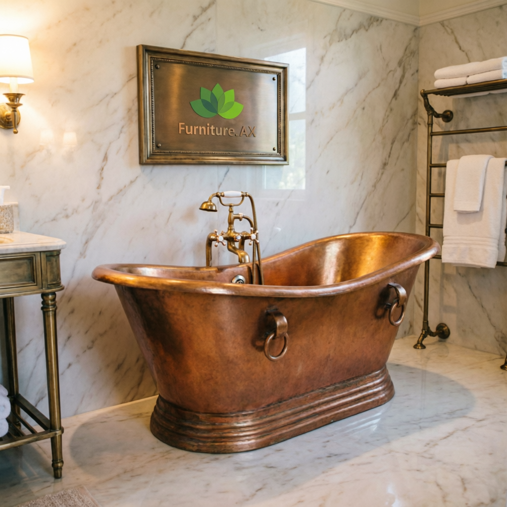Handcrafted Copper Freestanding Bathtub - Spa Quality