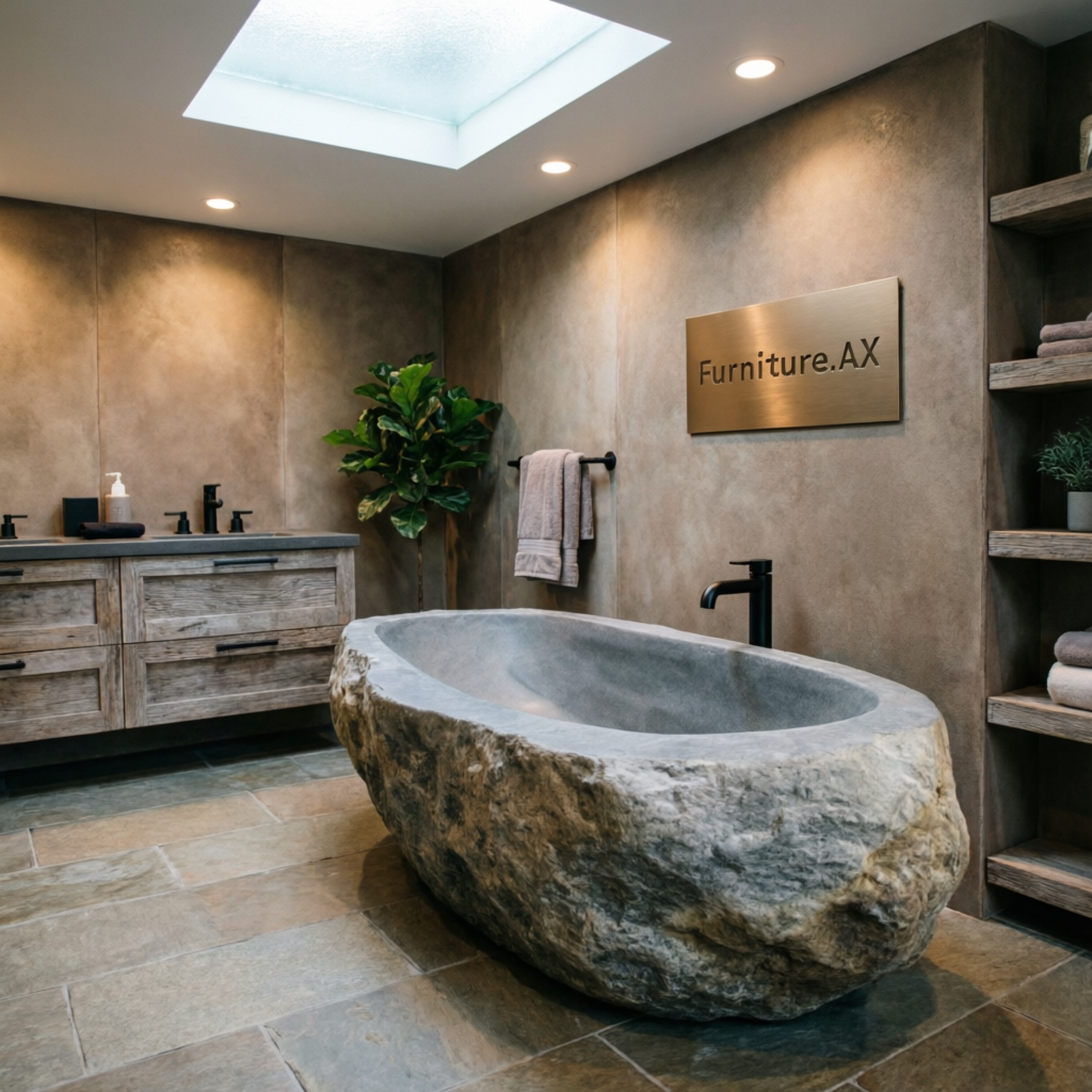 Handcrafted Natural Stone Freestanding Bathtub - Spa Quality