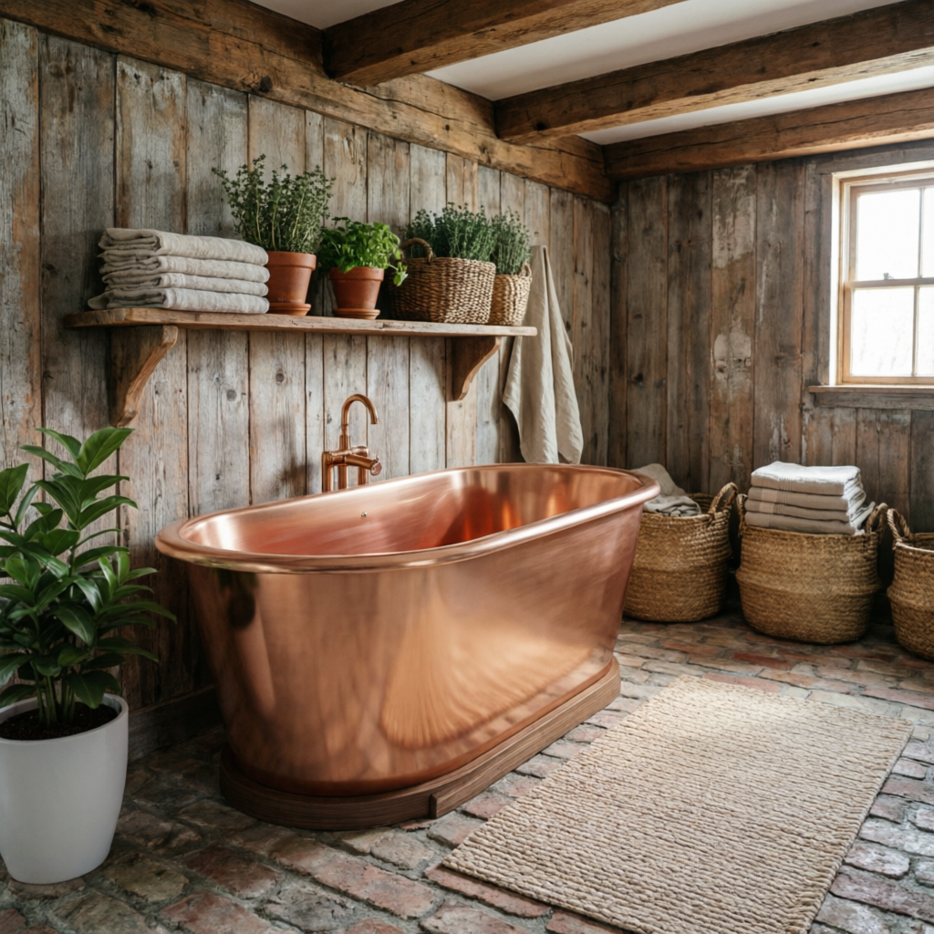 Handcrafted Copper Freestanding Bathtub - Spa Quality