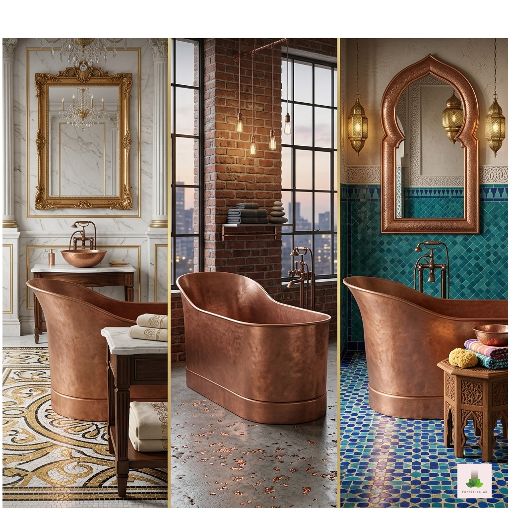 Handcrafted Copper Freestanding Bathtub - Spa Quality