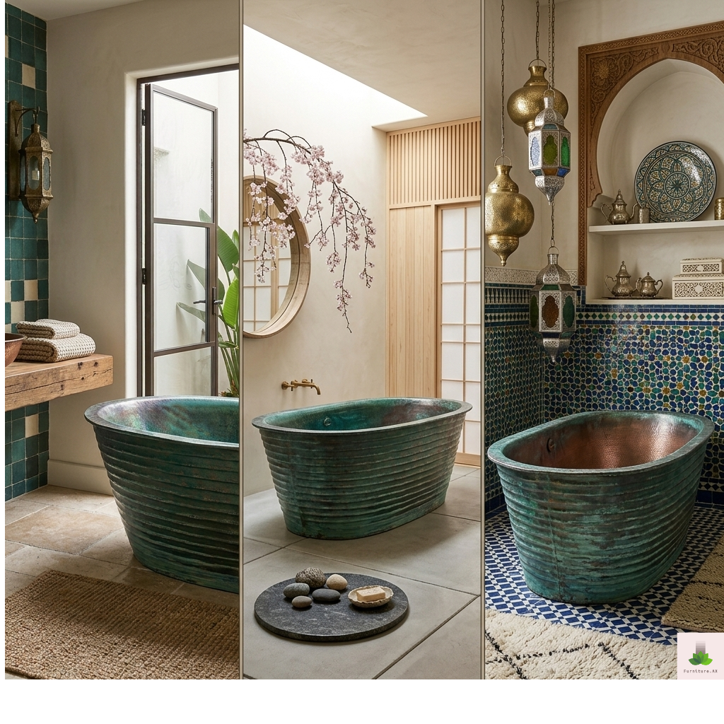 Handcrafted Copper Freestanding Bathtub - Spa Quality