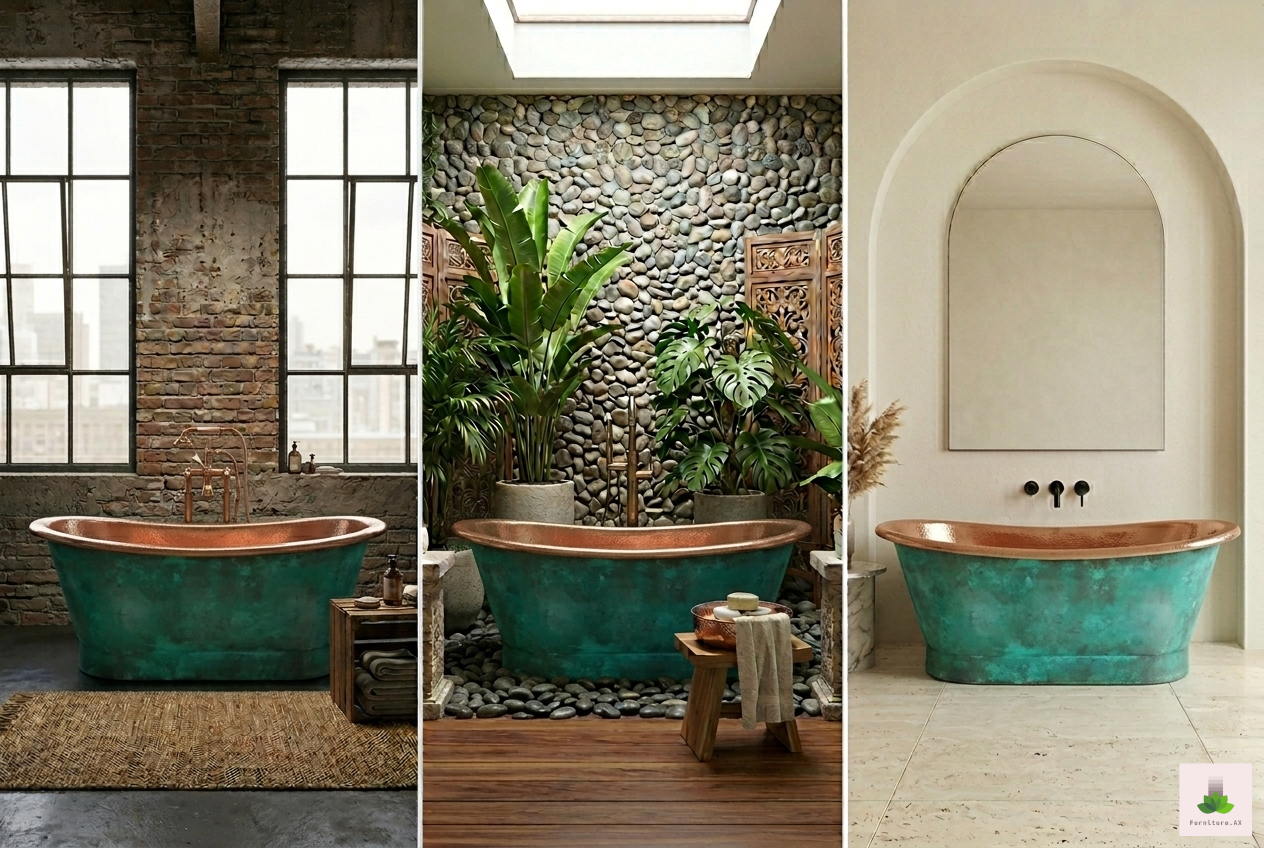 Handcrafted Copper Freestanding Bathtub - Spa Quality