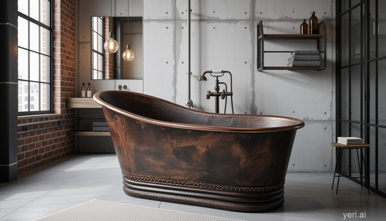 Handcrafted Copper Freestanding Bathtub - Spa Quality