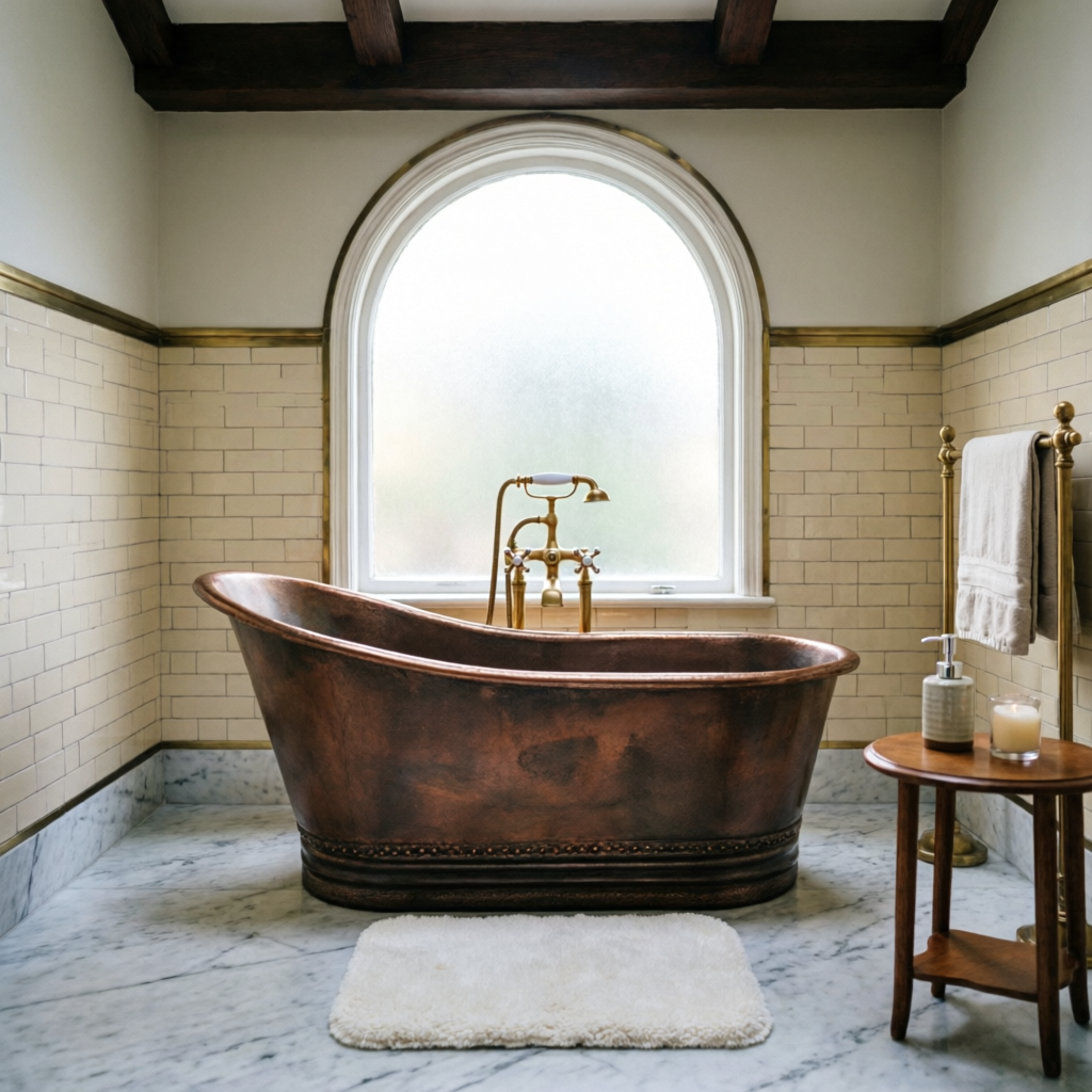 Handcrafted Copper Freestanding Bathtub - Spa Quality