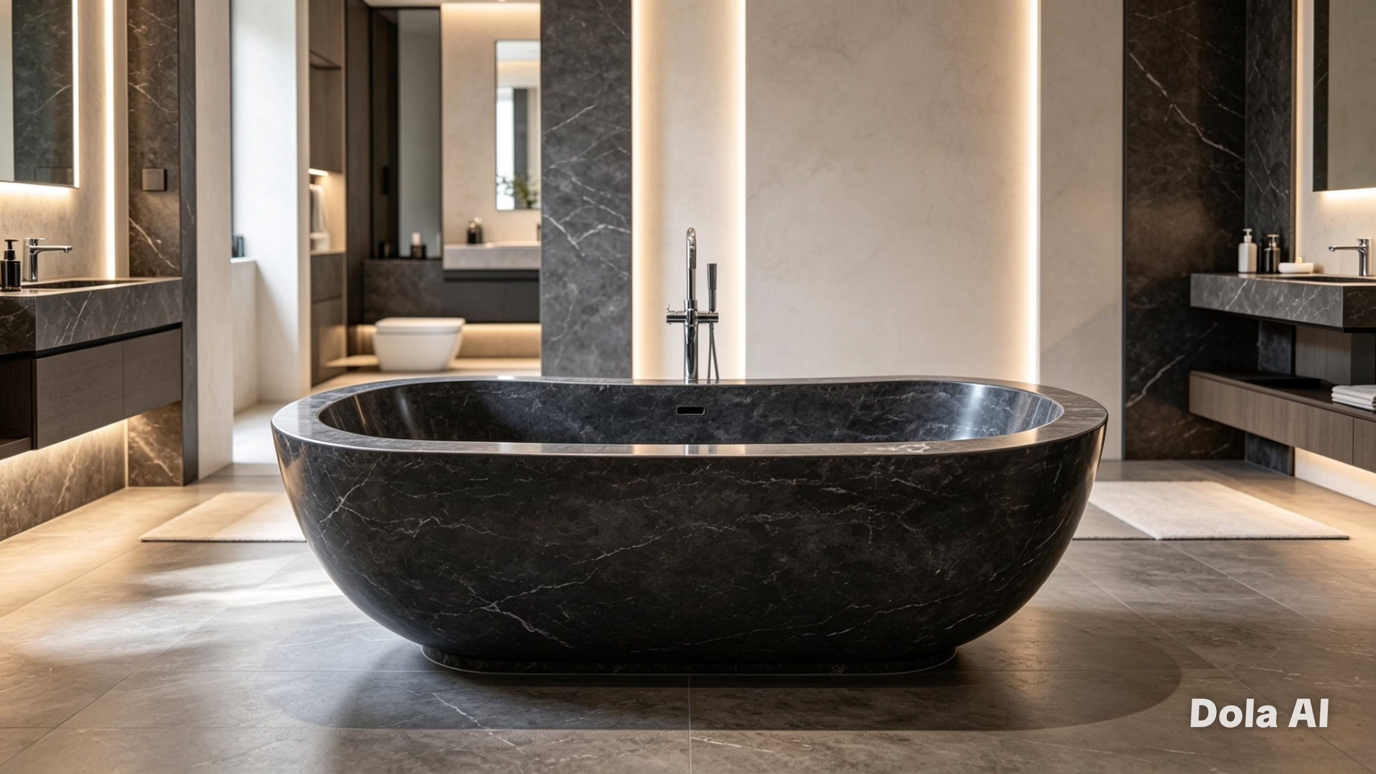 Handcrafted Marble Stone Freestanding Bathtub - Spa Quality (Oval)