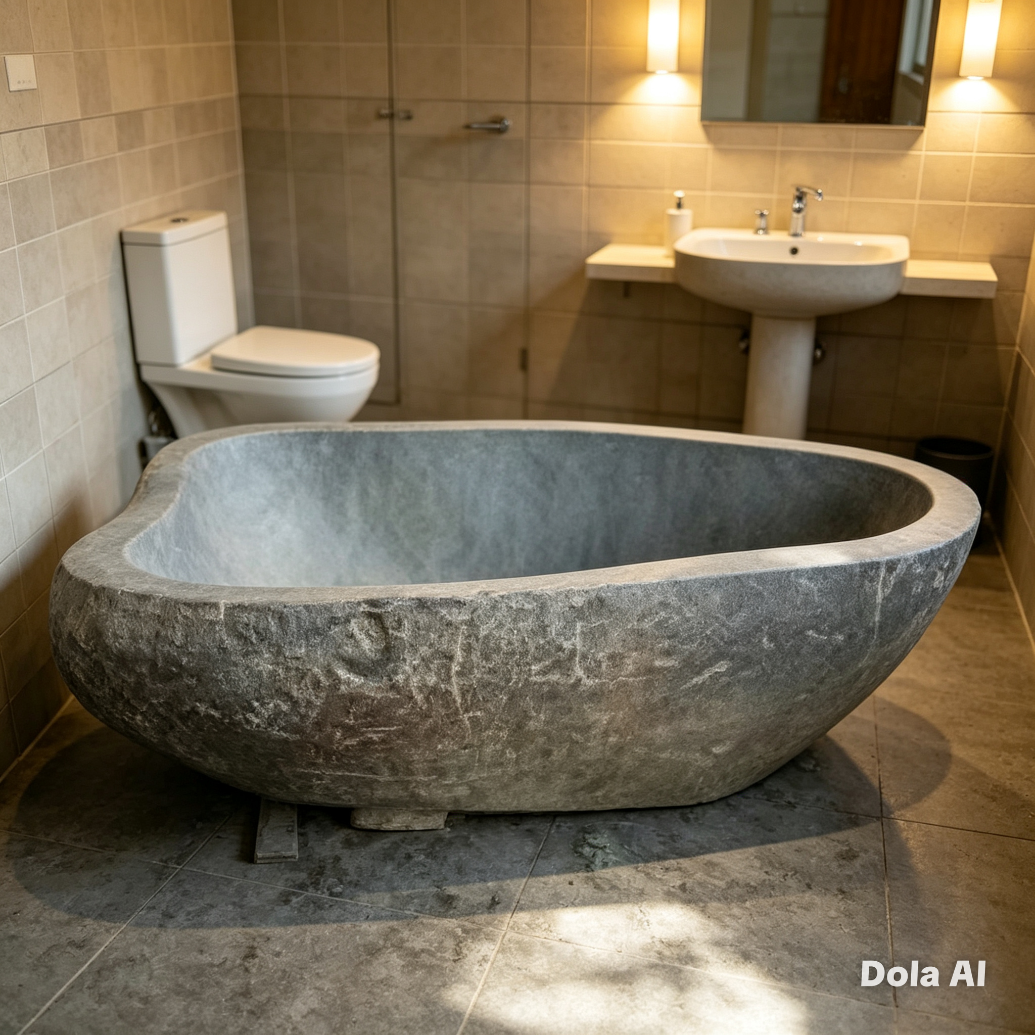 Handcrafted Natural Stone Freestanding Bathtub - Spa Quality