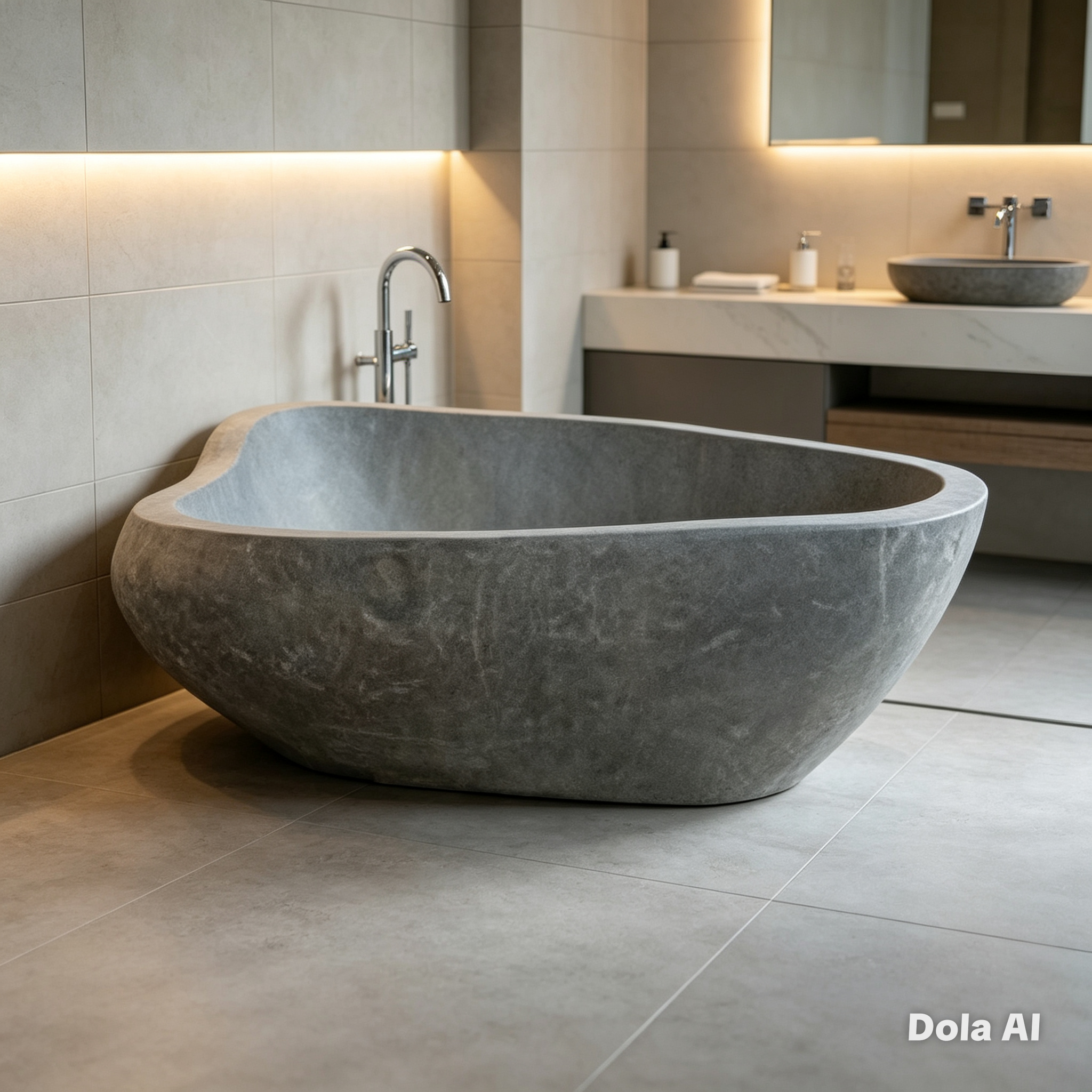 Handcrafted Natural Stone Freestanding Bathtub - Spa Quality