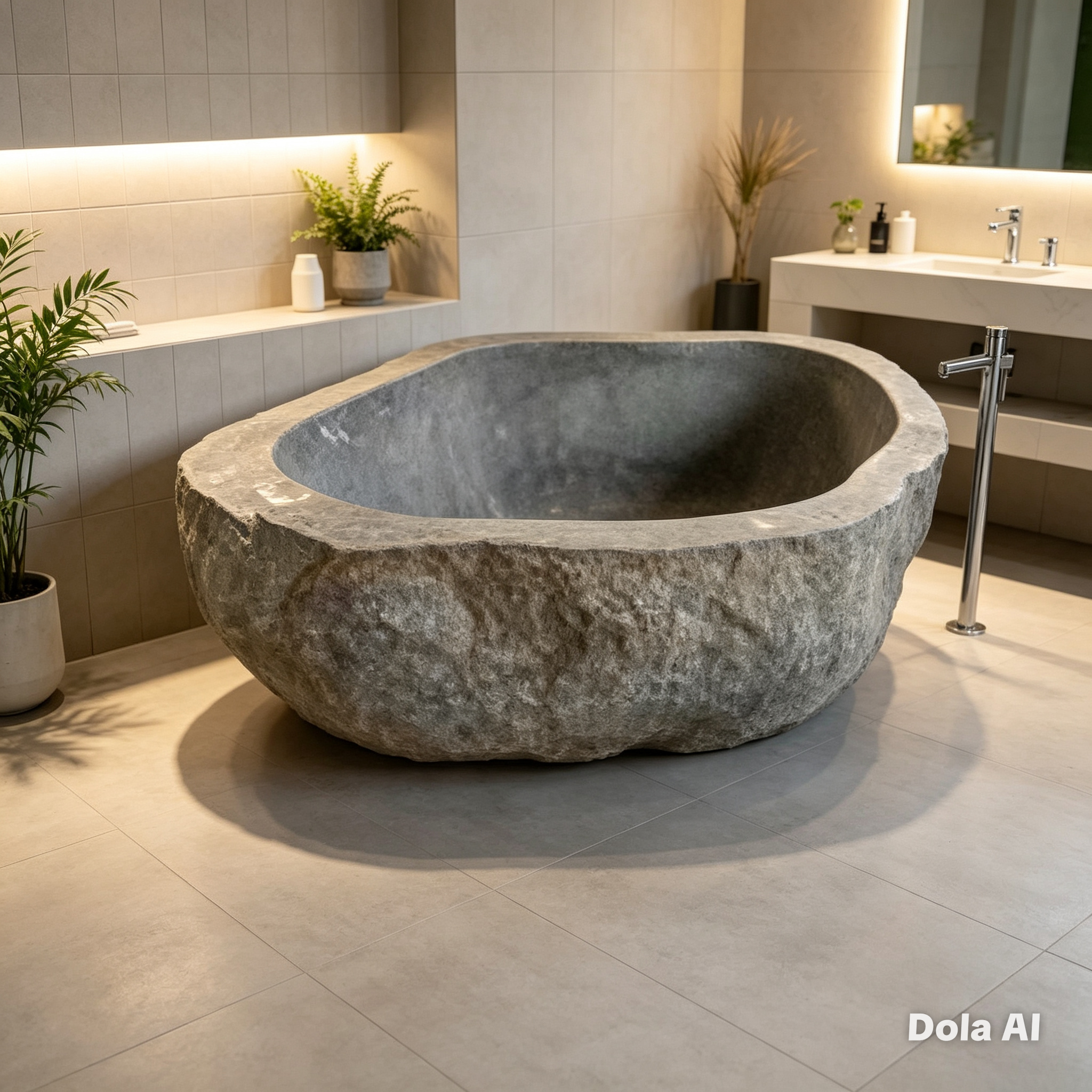 Handcrafted Natural Stone Freestanding Bathtub - Spa Quality