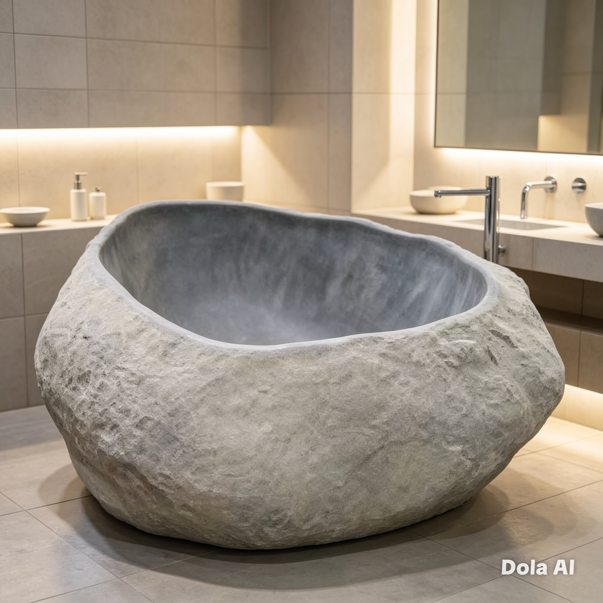 Handcrafted Natural Stone Freestanding Bathtub - Spa Quality
