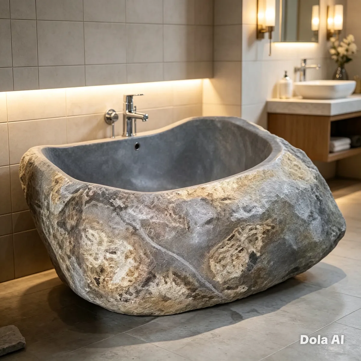Handcrafted Natural Stone Freestanding Bathtub - Spa Quality