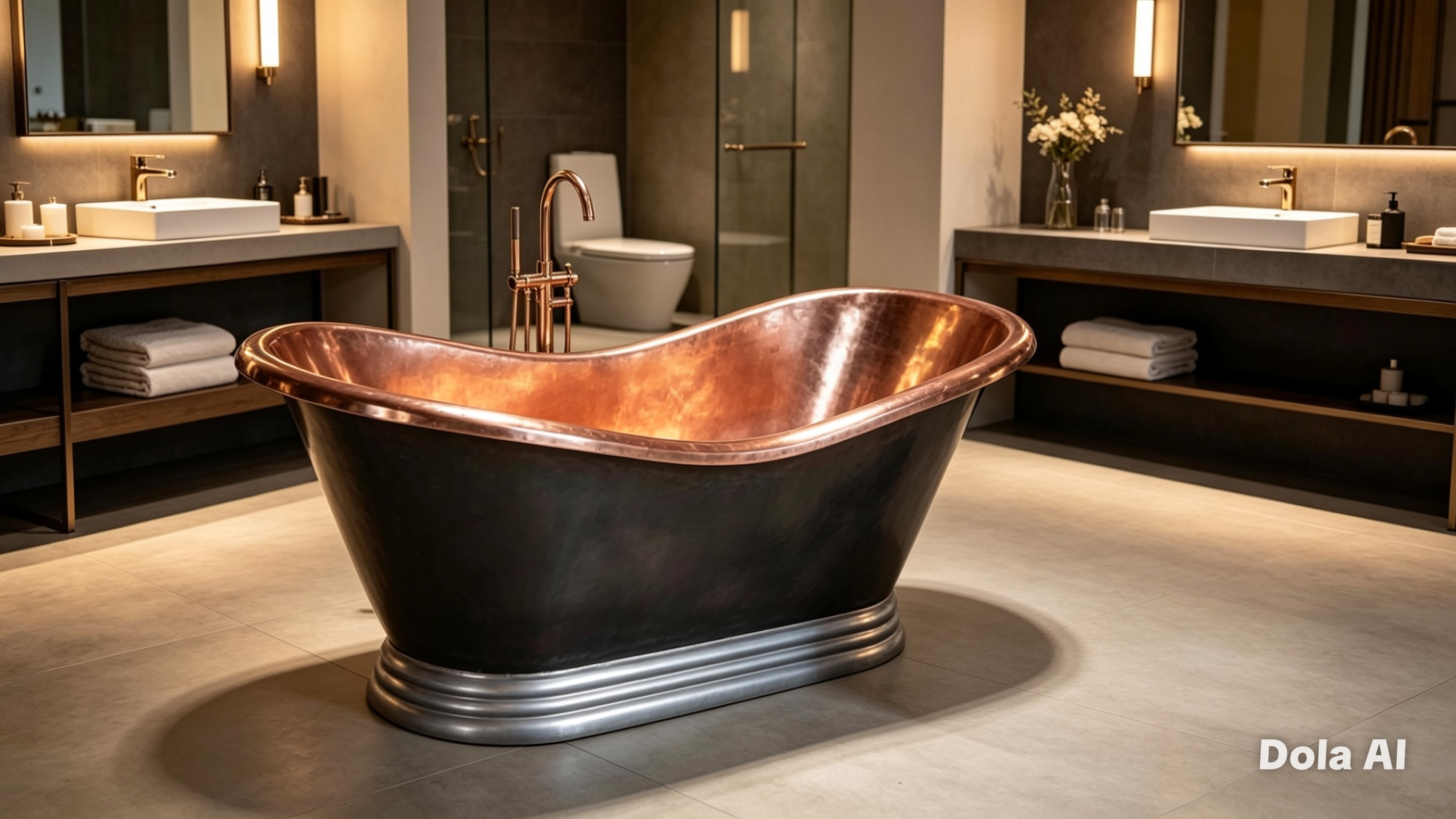 Handcrafted Copper Freestanding Bathtub - Spa Quality