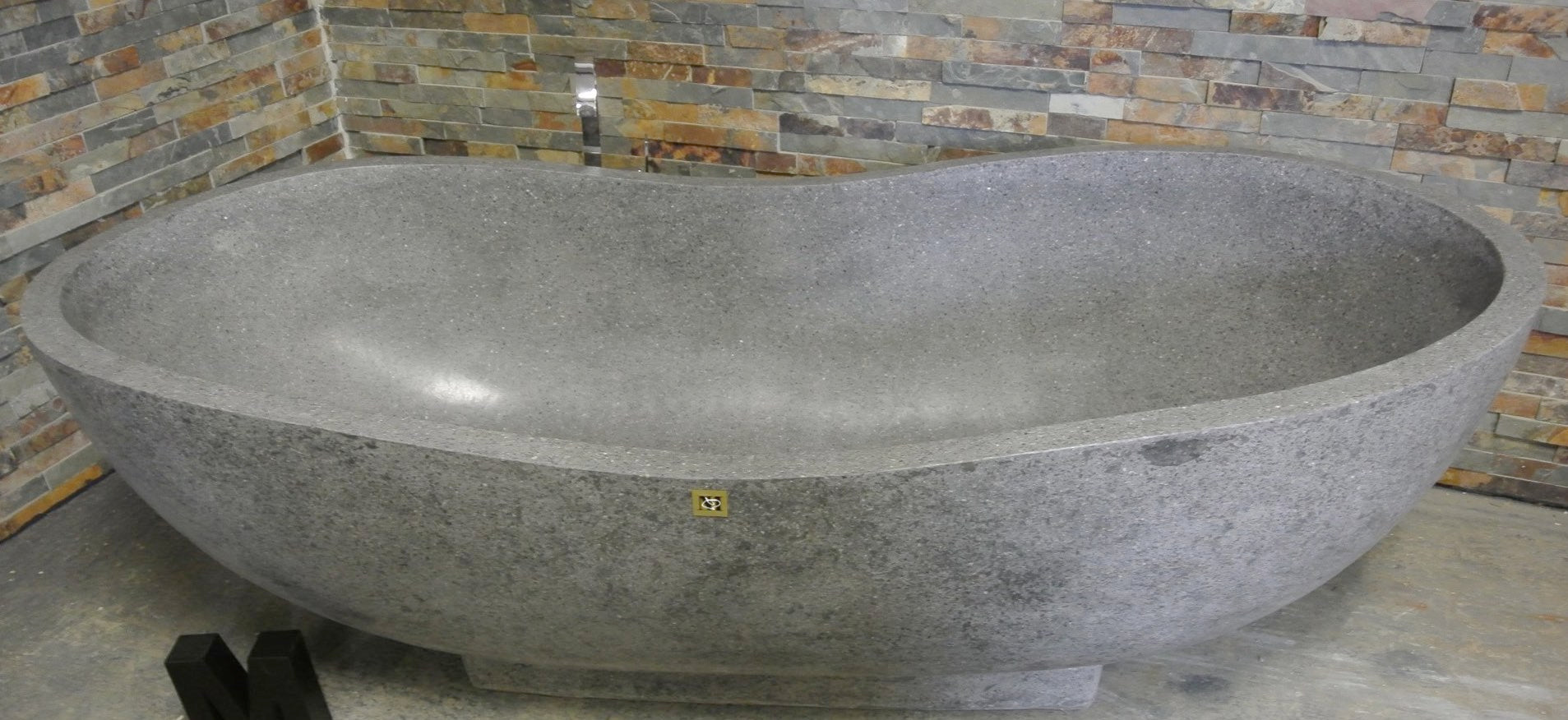 Handcrafted Grey Terrazzo Stone Freestanding Bathtub - Spa Quality