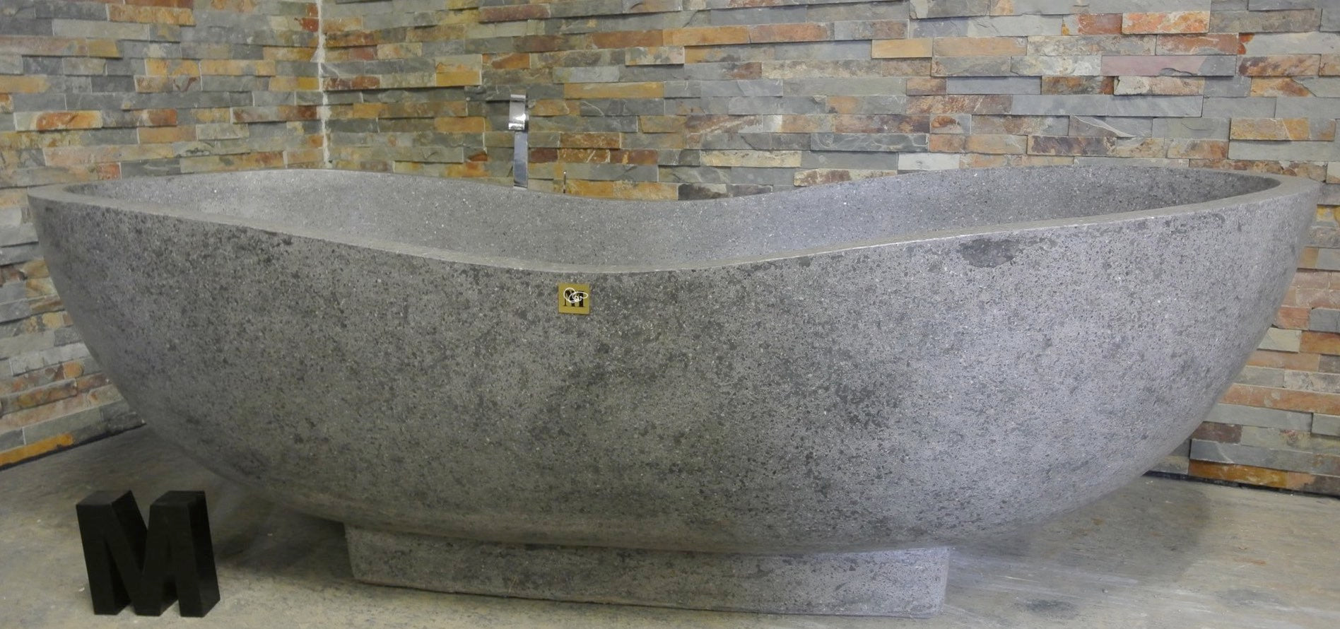 Handcrafted Grey Terrazzo Stone Freestanding Bathtub - Spa Quality