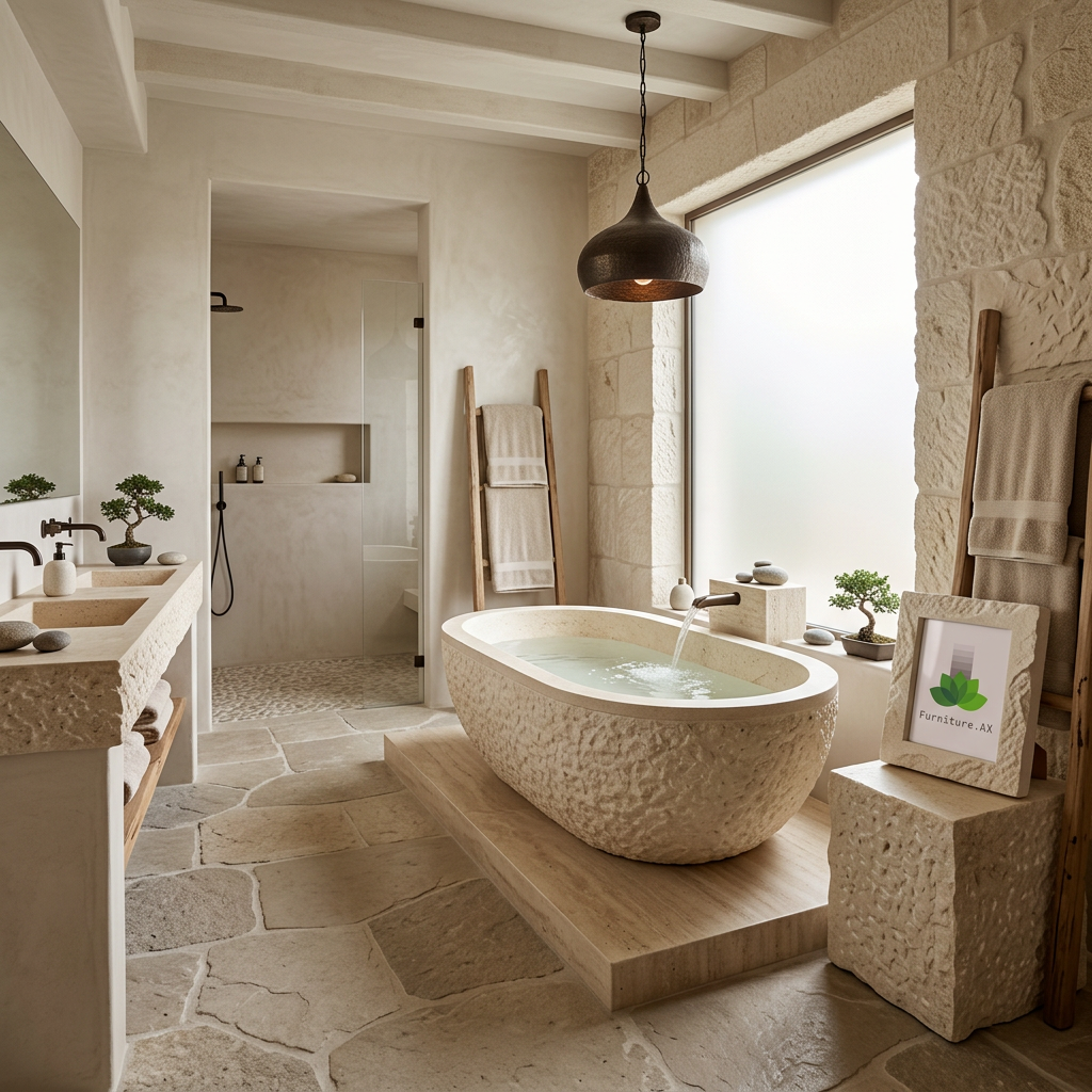 Handcrafted Marble Stone Freestanding Bathtub - Spa Quality (Oval)