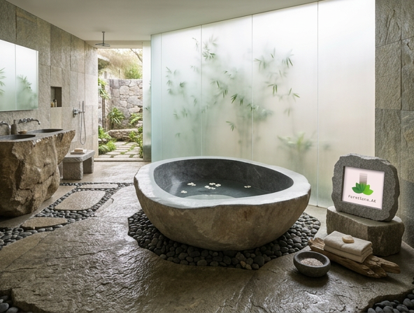 Handcrafted Natural Stone Freestanding Bathtub - Spa Quality