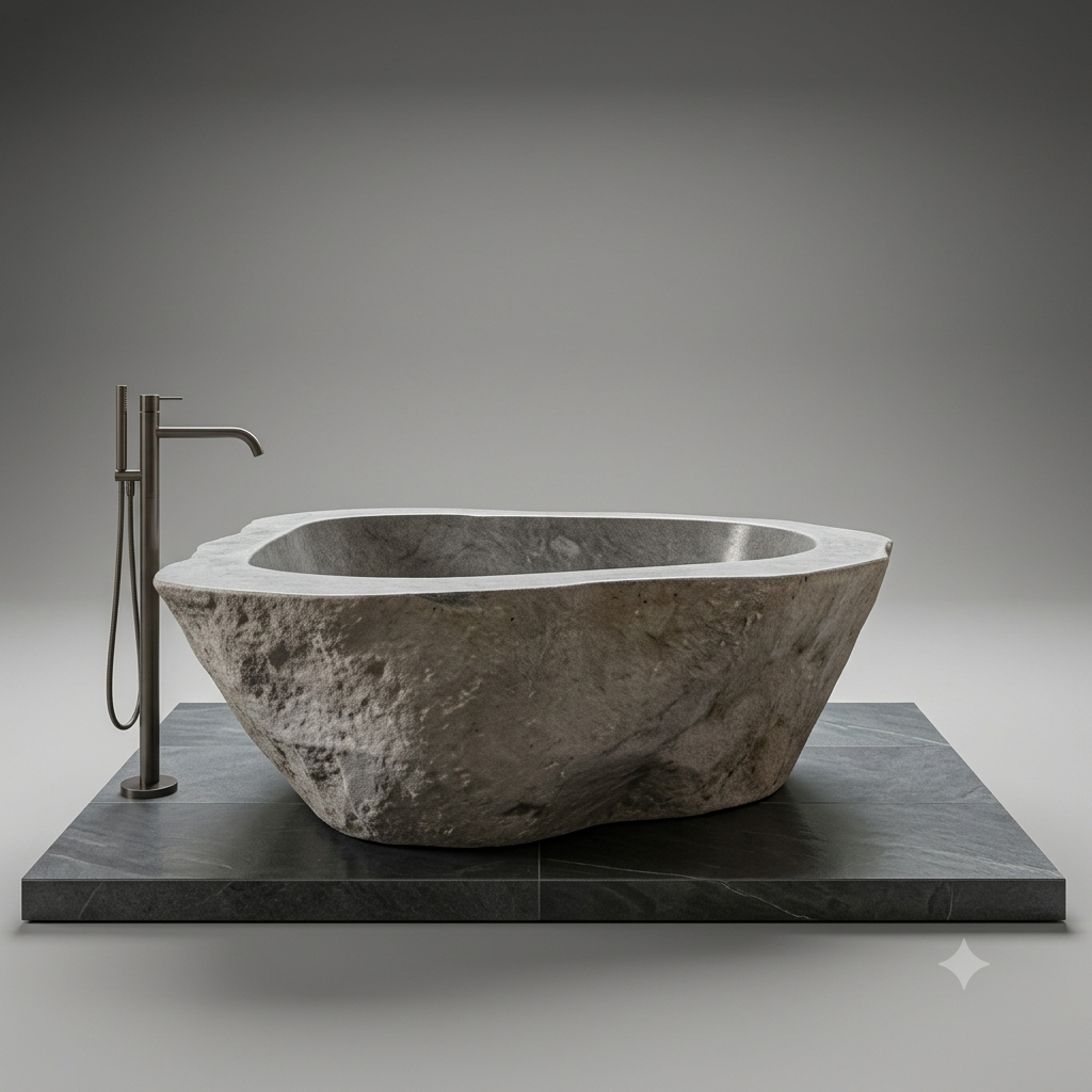 Handcrafted Natural Stone Freestanding Bathtub - Spa Quality