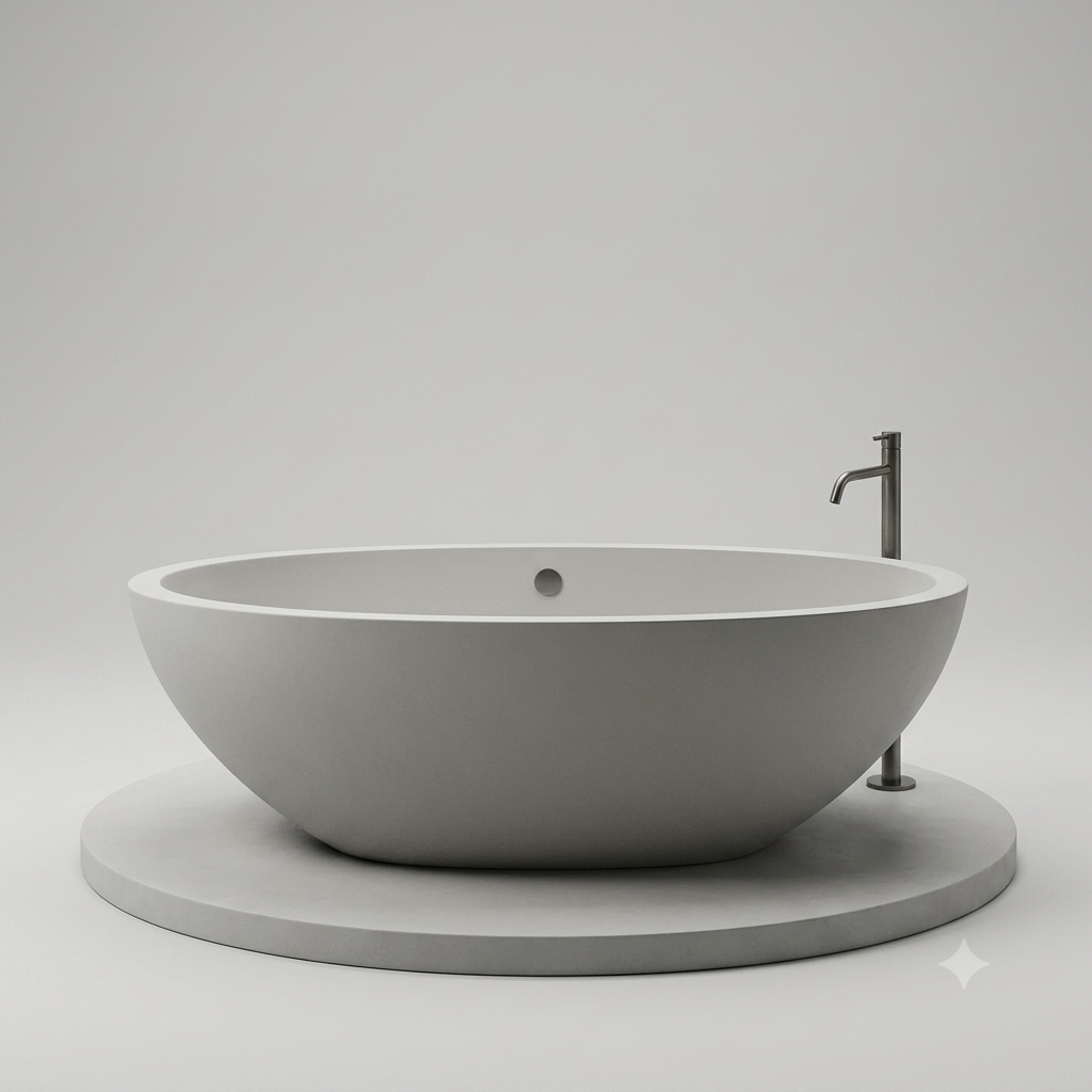 Handcrafted Terrazzo Stone Freestanding Bathtub - Spa Quality (Oval)