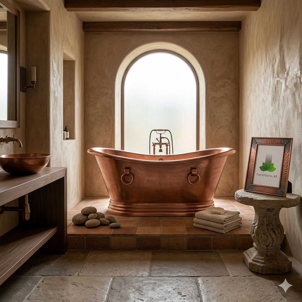 Handcrafted Copper Freestanding Bathtub - Spa Quality