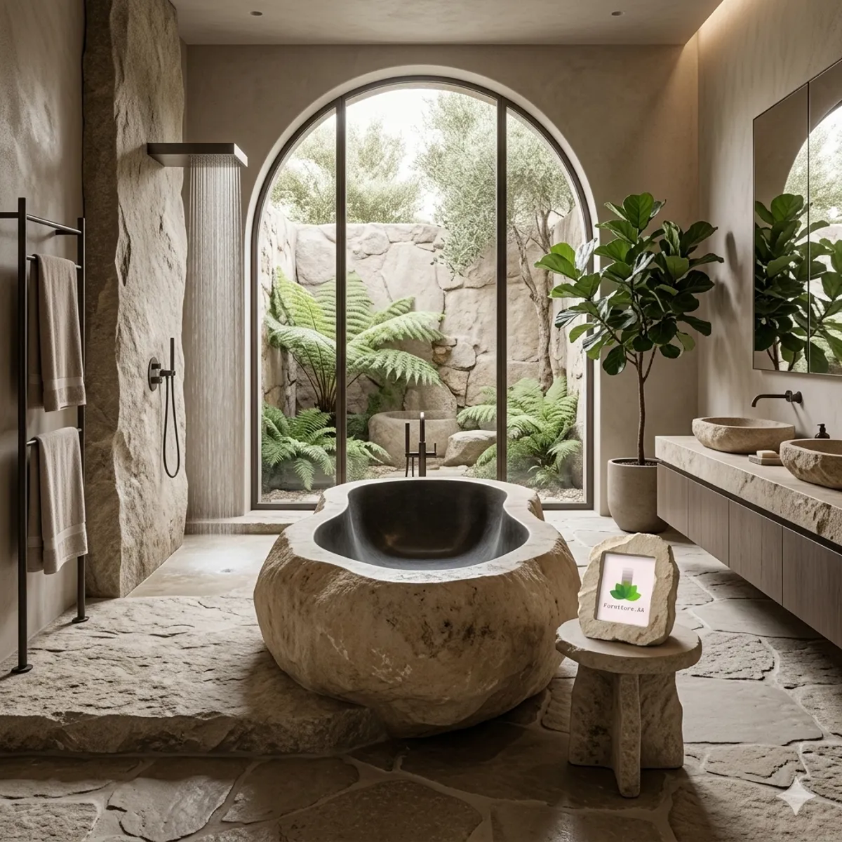 Handcrafted Natural Stone Freestanding Bathtub - Spa Quality