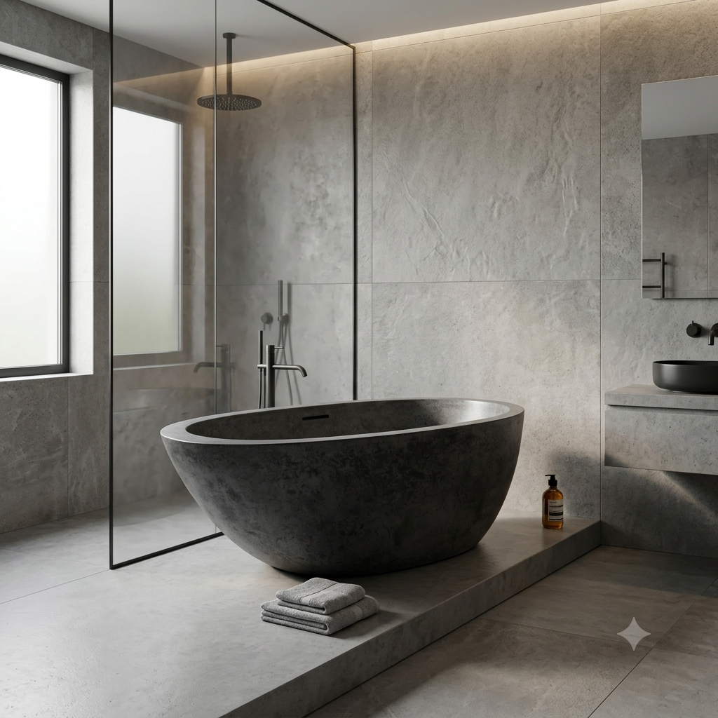 Handcrafted Terrazzo Stone Freestanding Bathtub - Spa Quality (Oval)