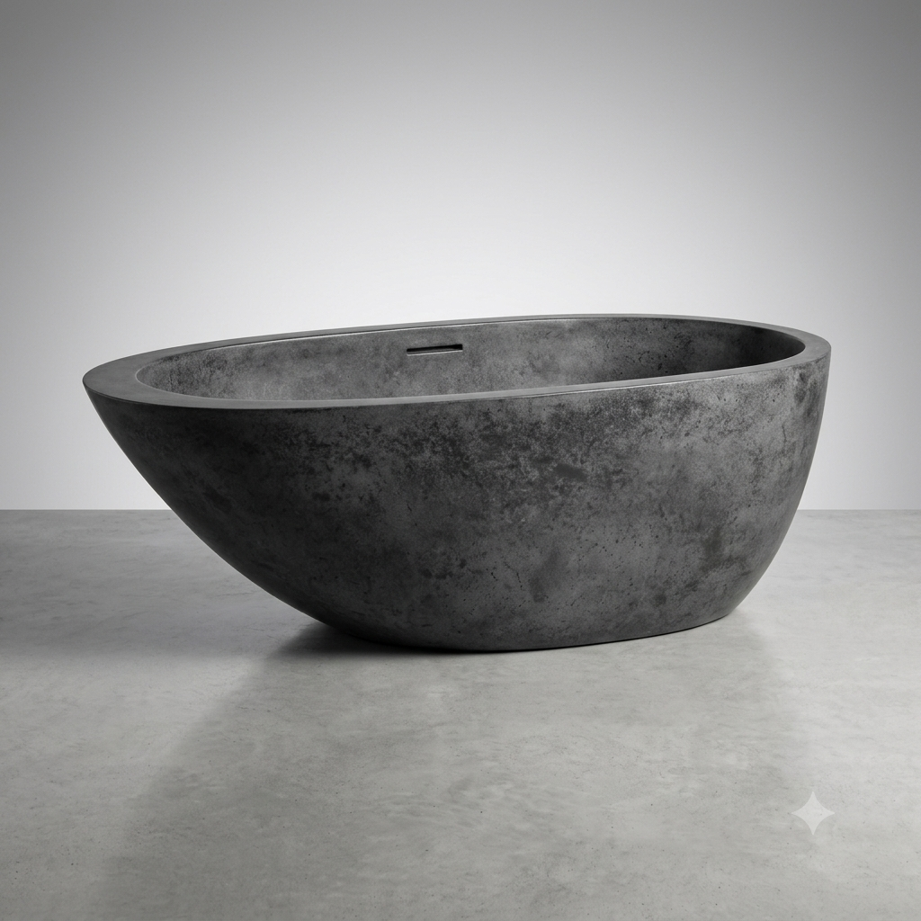 Handcrafted Terrazzo Stone Freestanding Bathtub - Spa Quality (Oval)