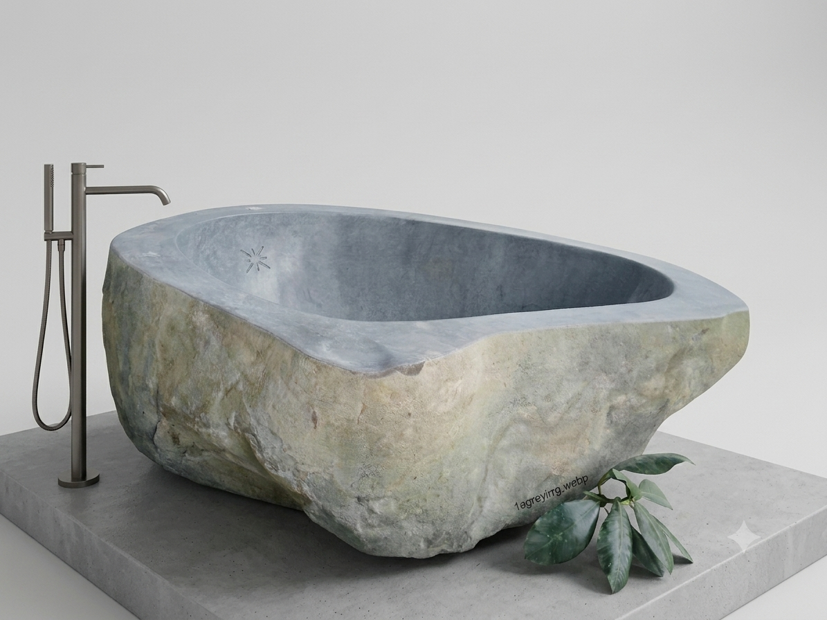Handcrafted Natural Stone Freestanding Bathtub - Spa Quality