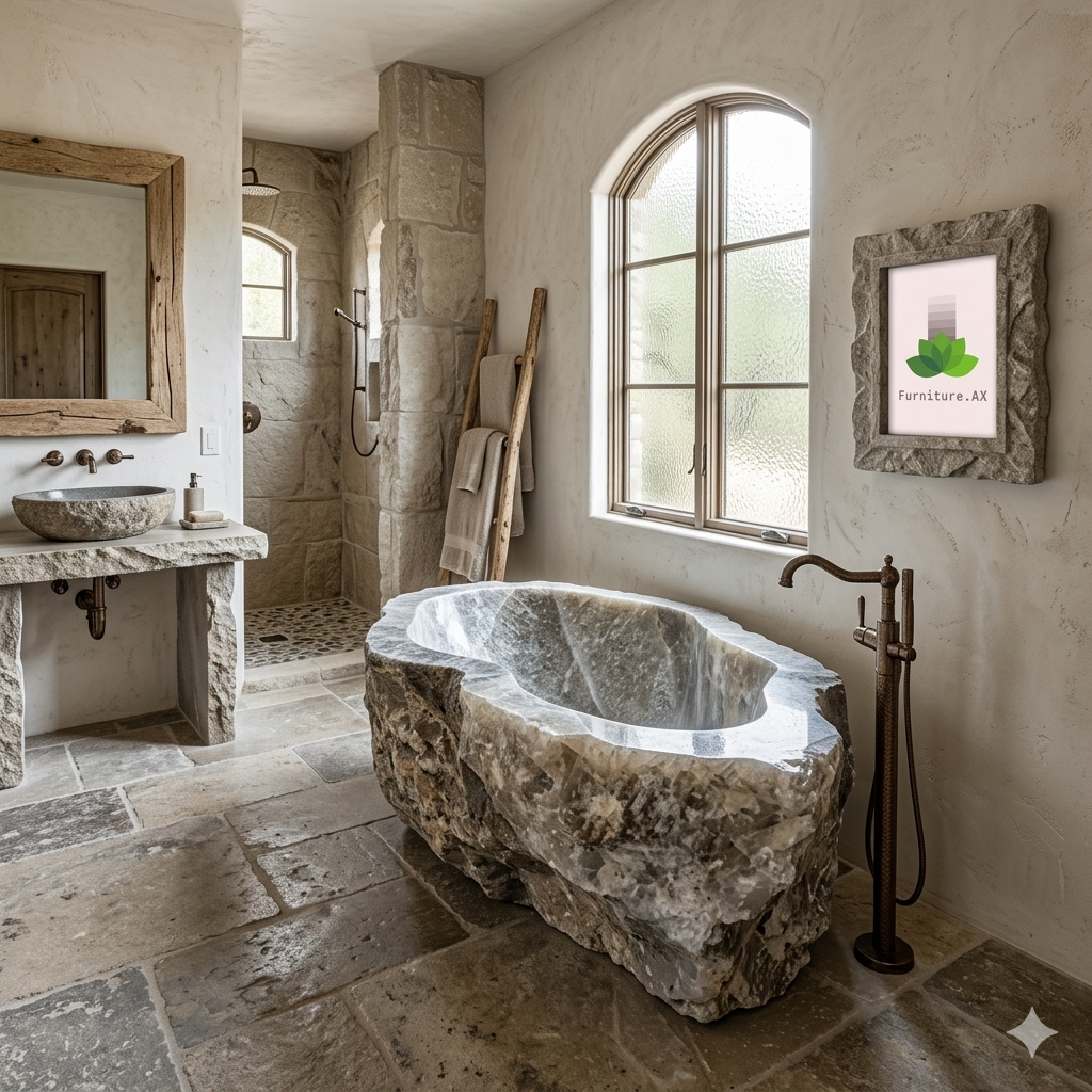 Handcrafted Onyx Stone Freestanding Bathtub - Spa Quality