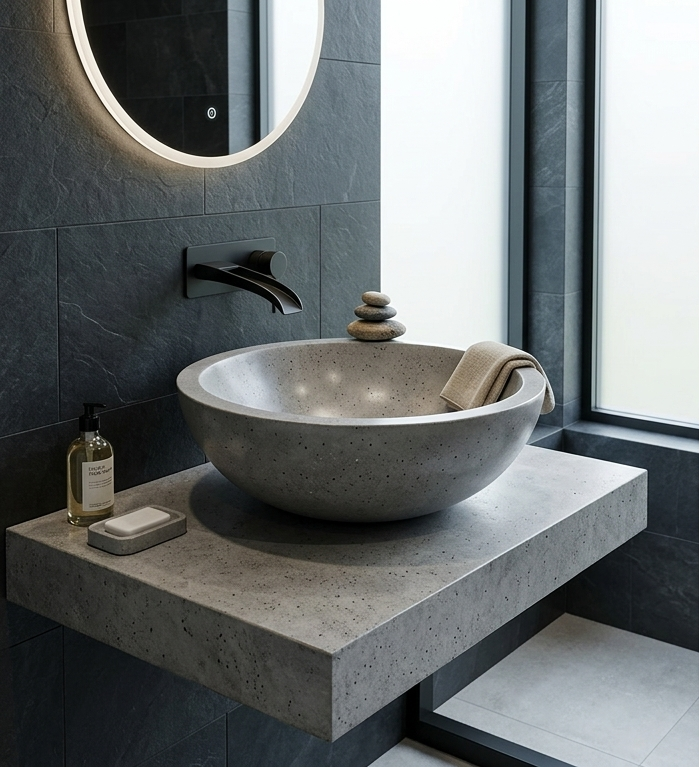 Handcrafted Terrazzo Stone Washbasin - Spa Quality