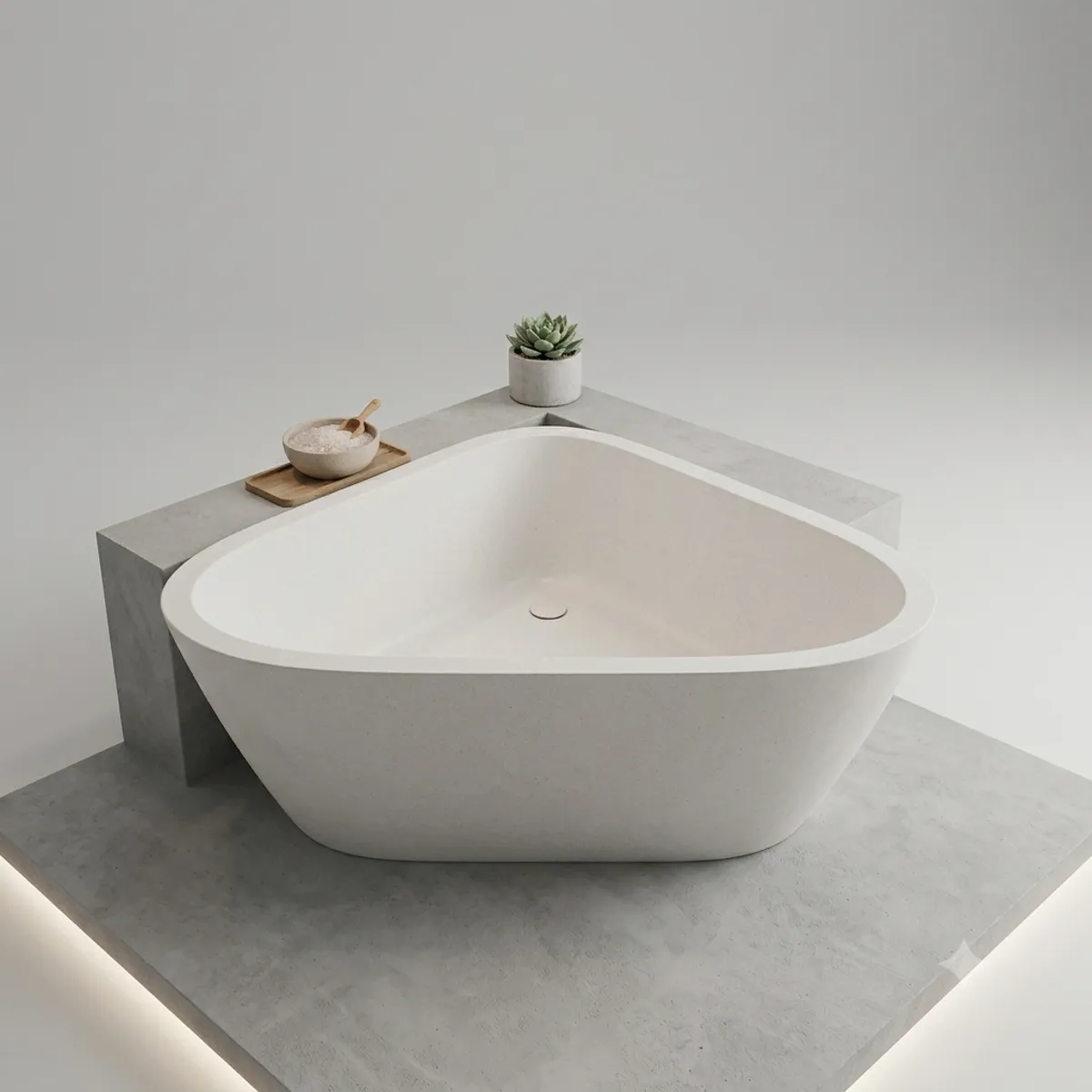 Handcrafted Terrazzo Stone Freestanding Bathtub - Spa Quality (Triangular)