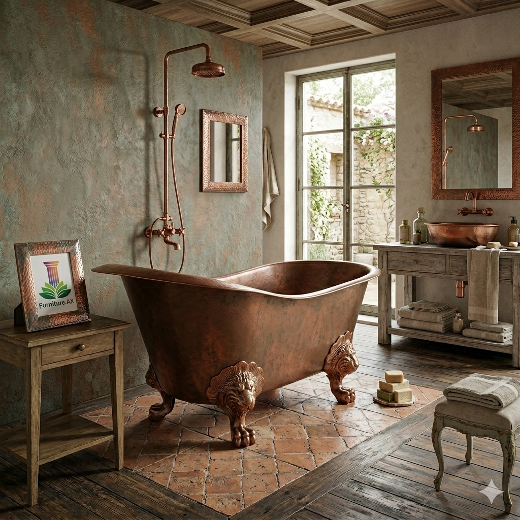 Handcrafted Copper Freestanding Bathtub - Spa Quality