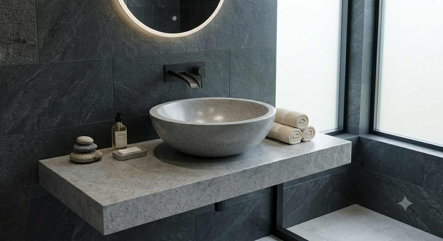 Handcrafted Terrazzo Stone Washbasin - Spa Quality