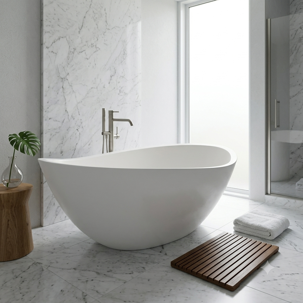 Handcrafted Terrazzo Stone Freestanding Bathtub - Spa Quality