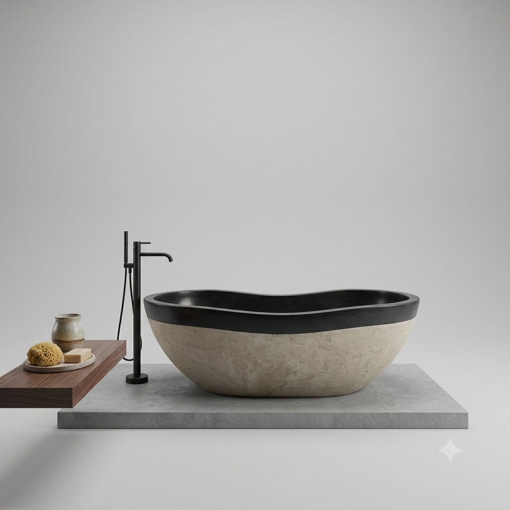 Handcrafted Terrazzo Stone Freestanding Bathtub - Spa Quality (Oval)