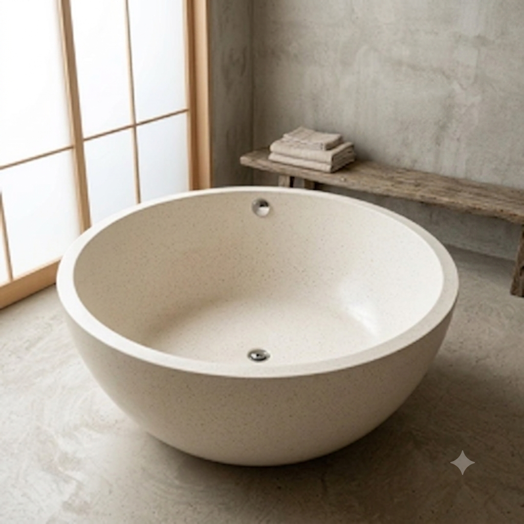 Handcrafted Terrazzo Stone Freestanding Bathtub - Spa Quality