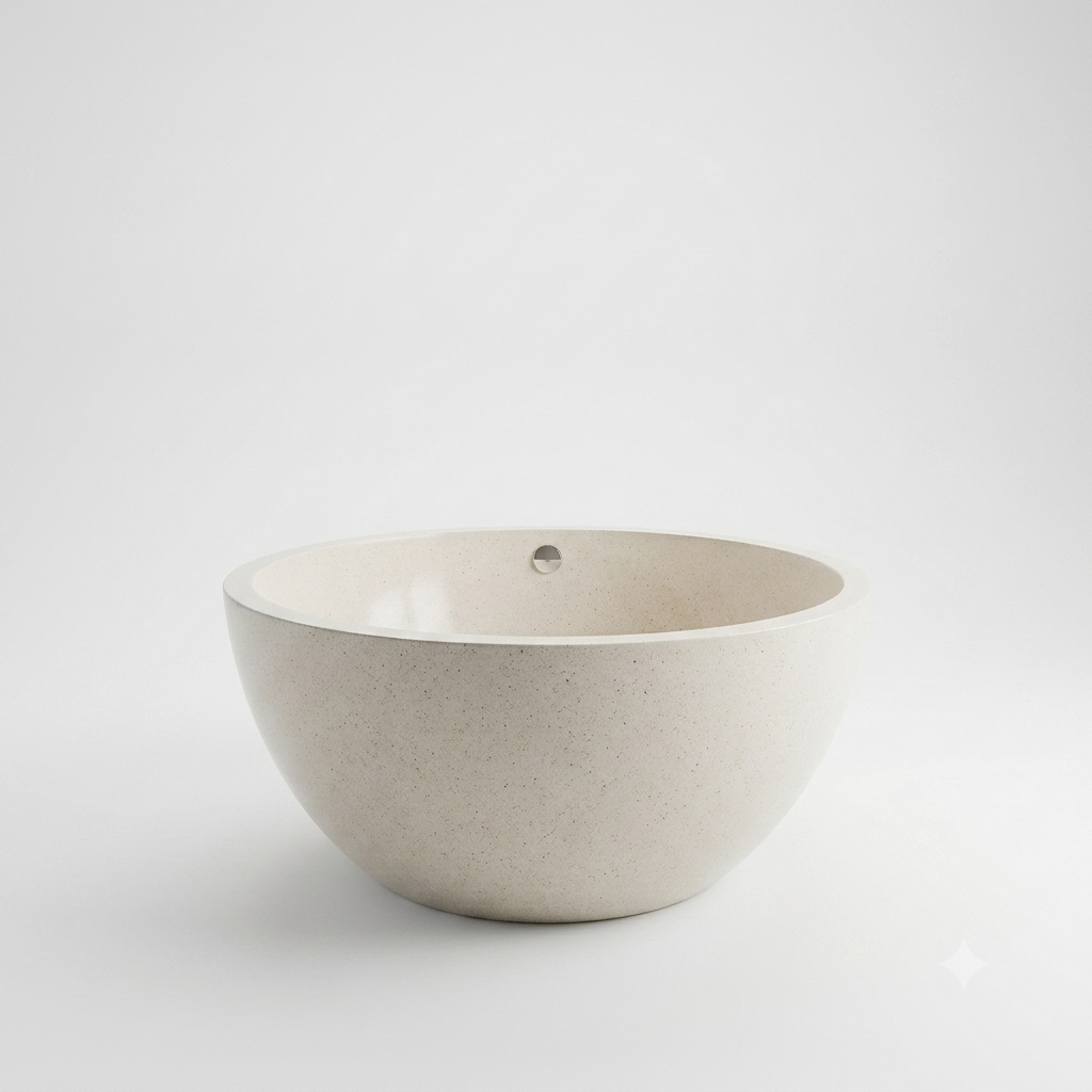 Handcrafted Terrazzo Stone Freestanding Bathtub - Spa Quality (Round)