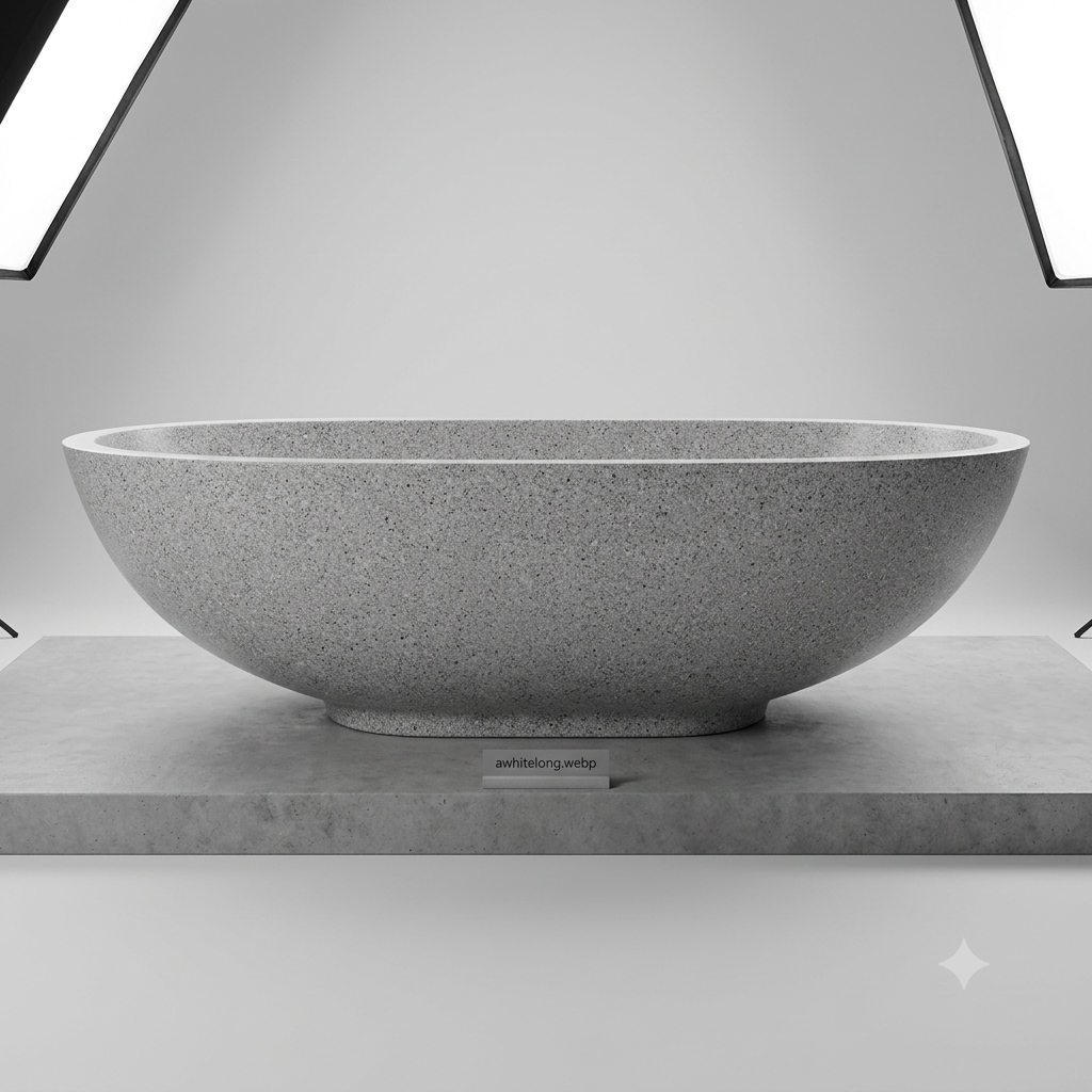 Handcrafted Terrazzo Stone Freestanding Bathtub - Spa Quality (Oval)