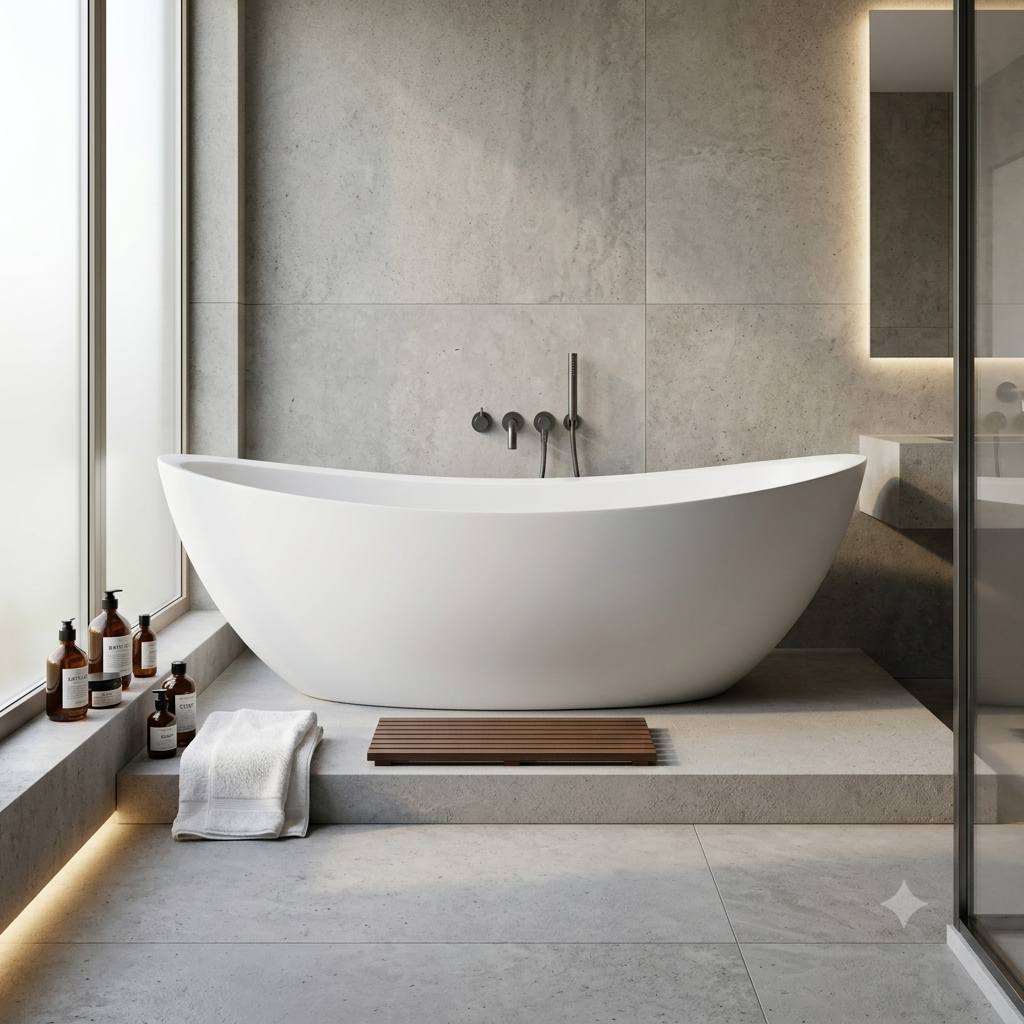 Handcrafted Terrazzo Stone Freestanding Bathtub - Spa Quality