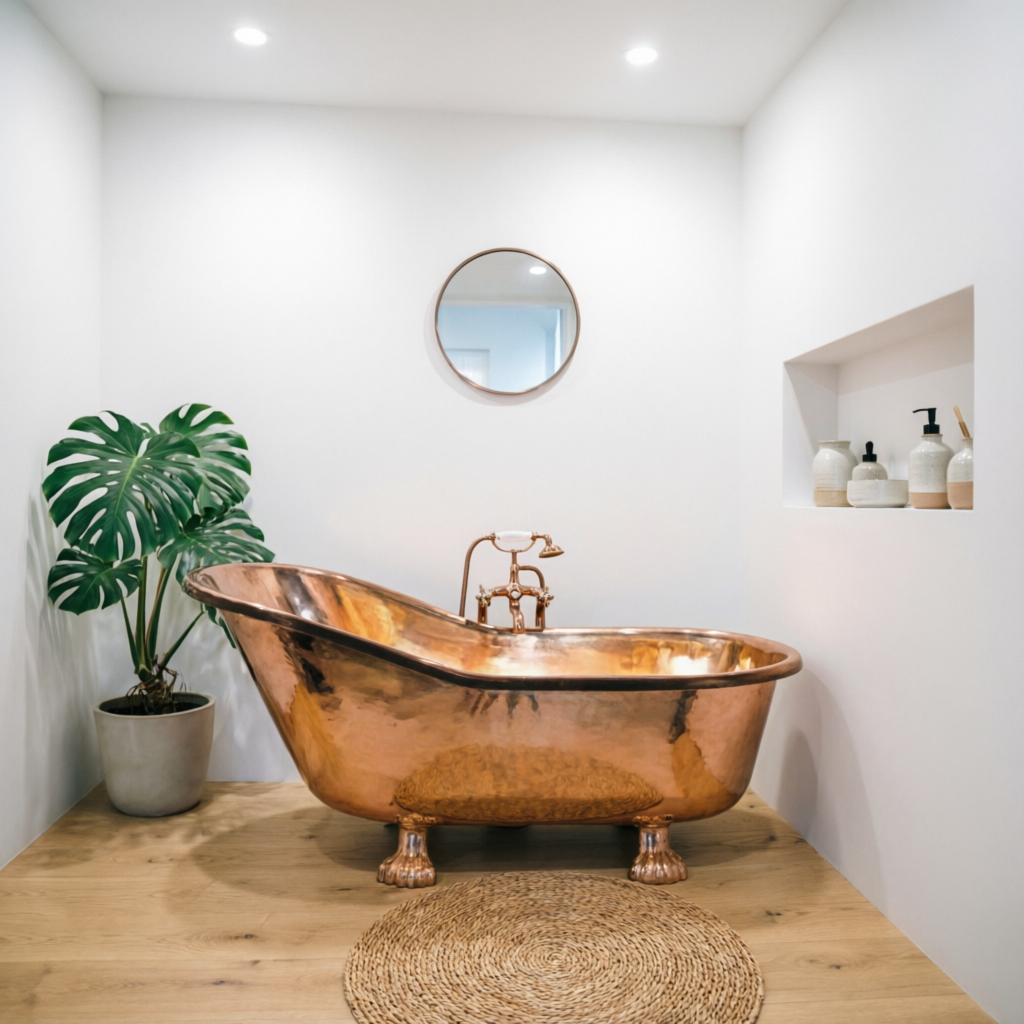 Luxury Freestanding Bronze Bathtub - Handcrafted in Bali