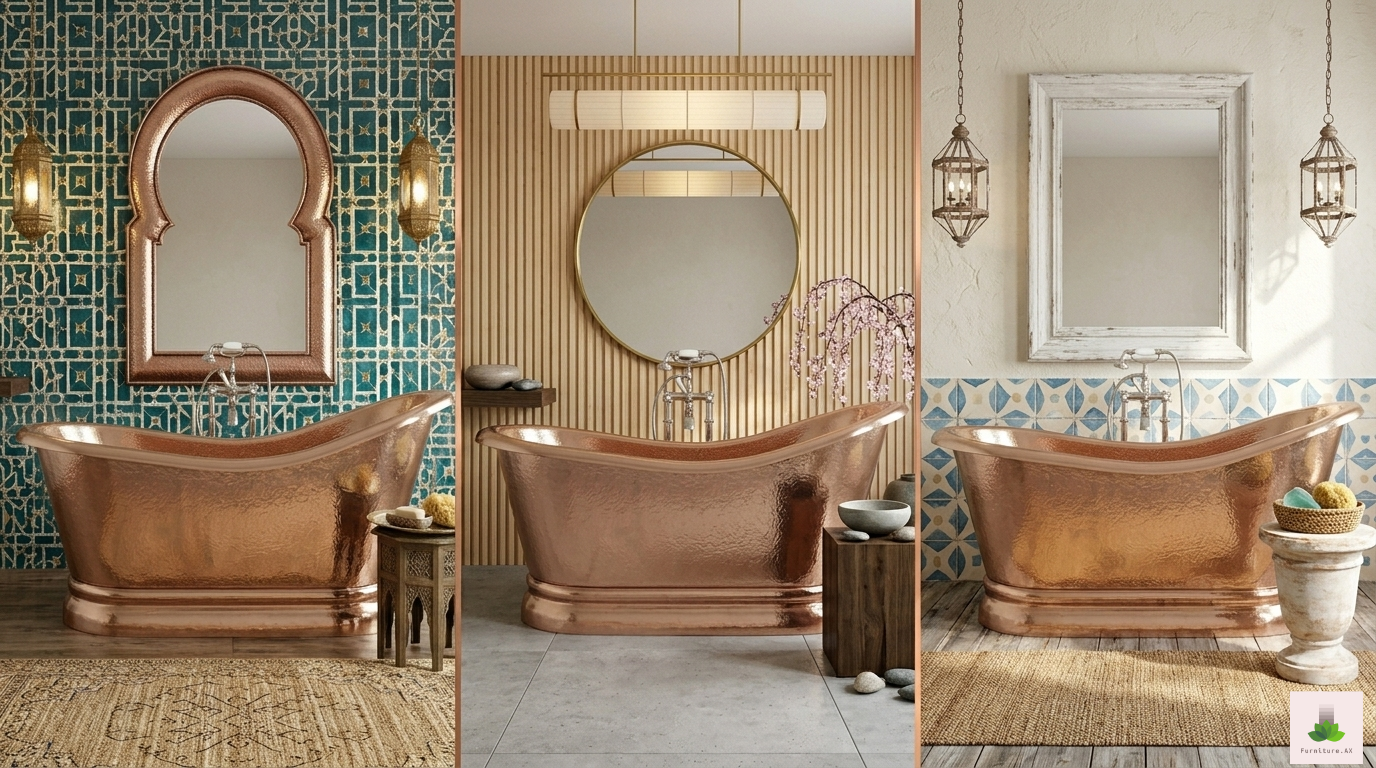 Handcrafted Copper Freestanding Bathtub - Spa Quality