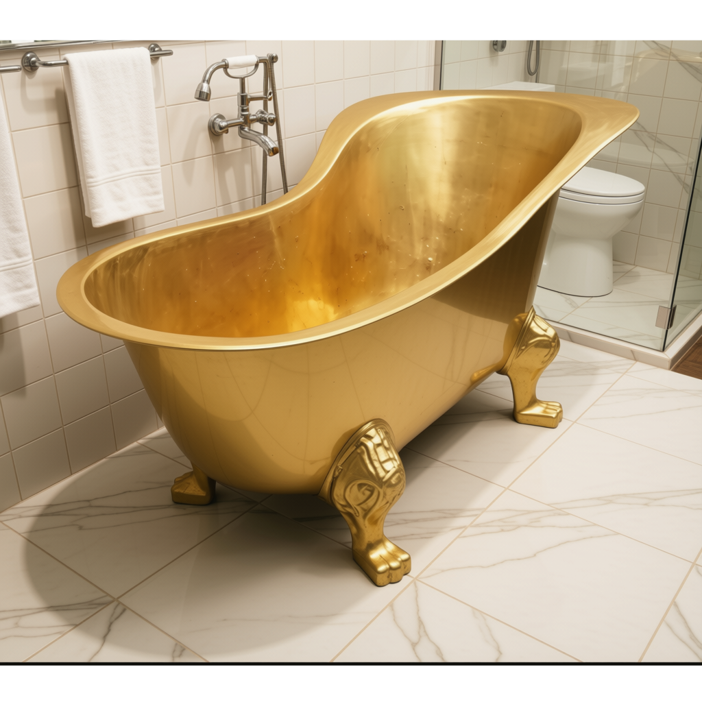 Handcrafted Brass Freestanding Luxury Bathtub - Spa Quality