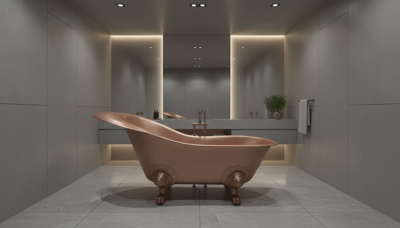 Handcrafted Copper Freestanding Bathtub - Spa Quality