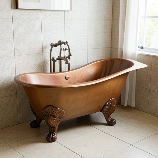 Handcrafted Copper Freestanding Bathtub - Spa Quality