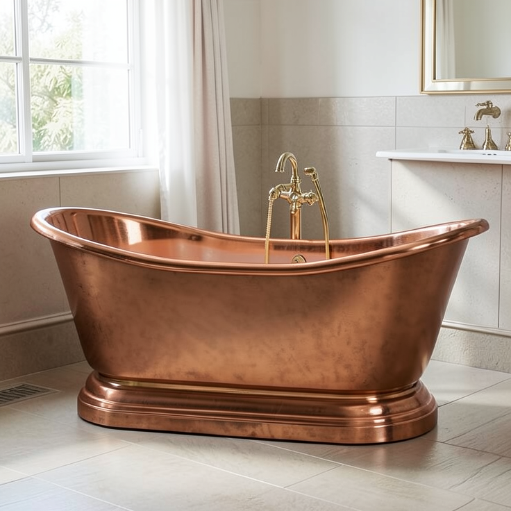 Handcrafted Copper Freestanding Bathtub - Spa Quality