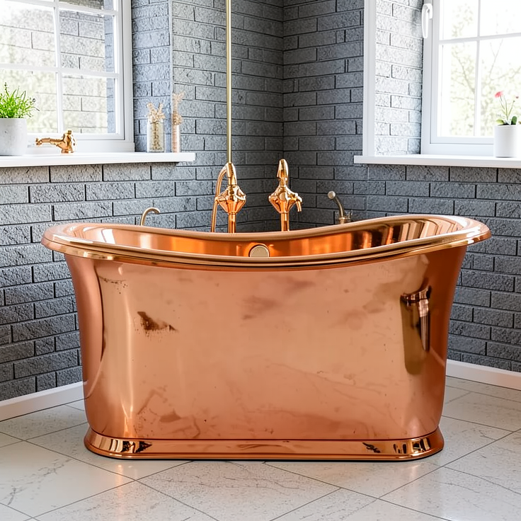 Handcrafted Copper Freestanding Bathtub - Spa Quality