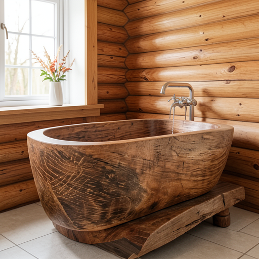 Handcrafted Wooden Freestanding Bathtub - Spa Quality