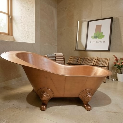 Handcrafted Copper Freestanding Bathtub - Spa Quality