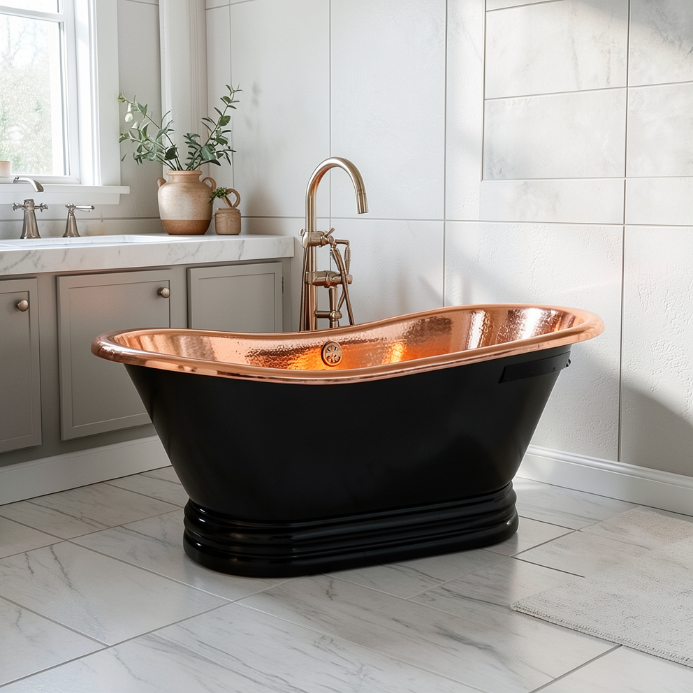 Handcrafted Copper Freestanding Bathtub - Spa Quality