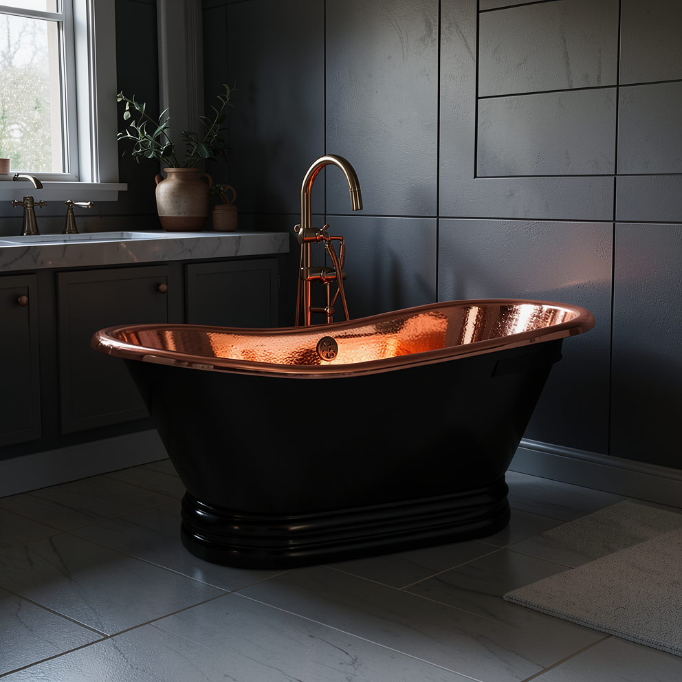 Handcrafted Copper Freestanding Bathtub - Spa Quality