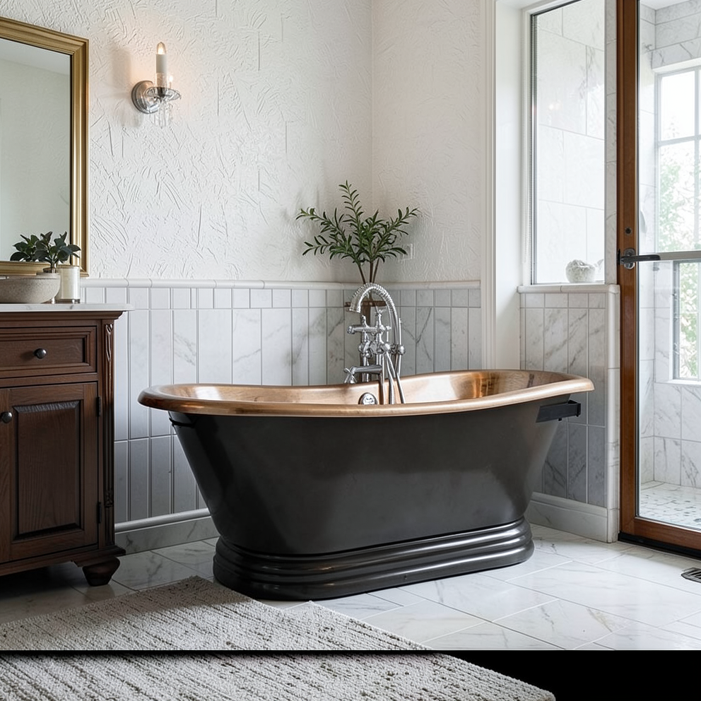 Handcrafted Copper Freestanding Bathtub - Spa Quality